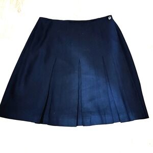 Vintage 100% Silk Mini Skirt Lined Morgan Taylor  Sz 6  Blue  Academia